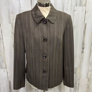 JM Collection Brown Striped Blazer‎